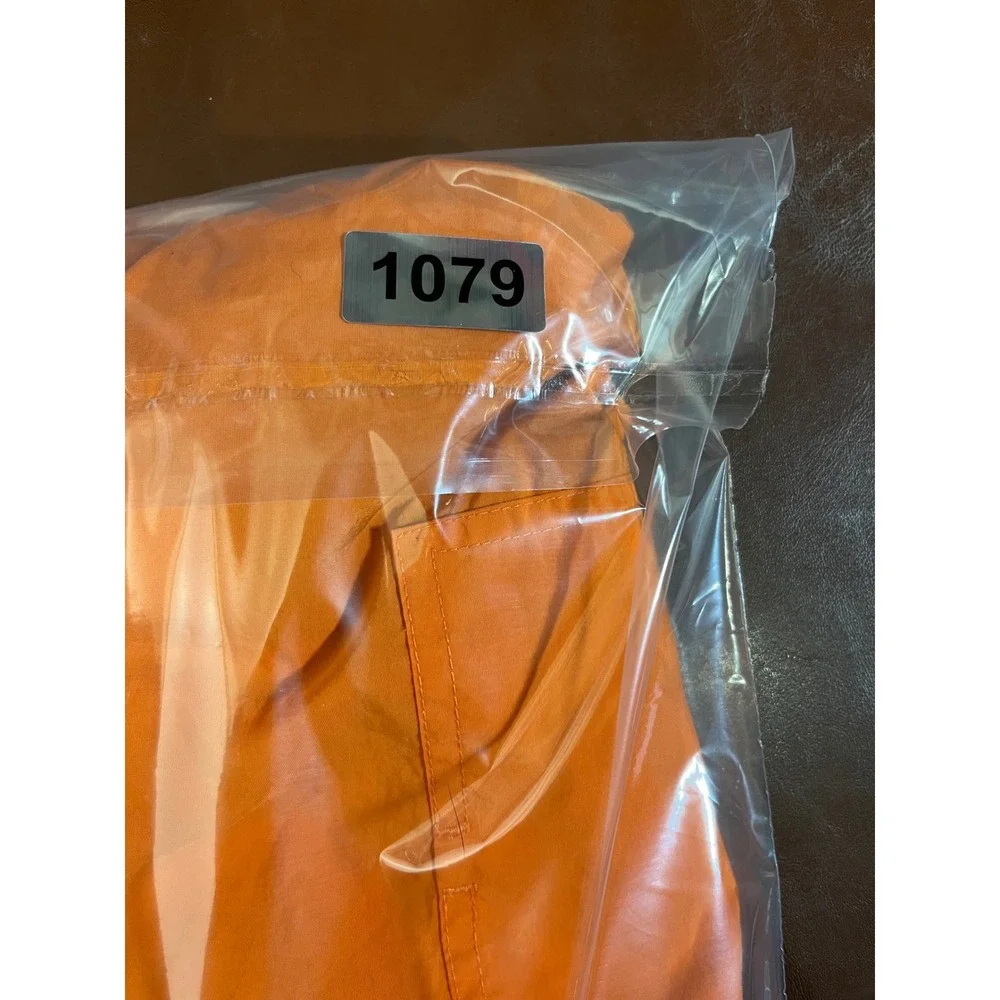 Nautica Mens Orange Solid Swim Trunks Elastic Waist Board Shorts Logo